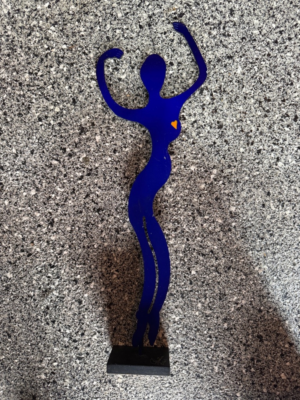 Original Art - Blue Abstract Female Silhouette Metal Sculpture by Claudine Buell